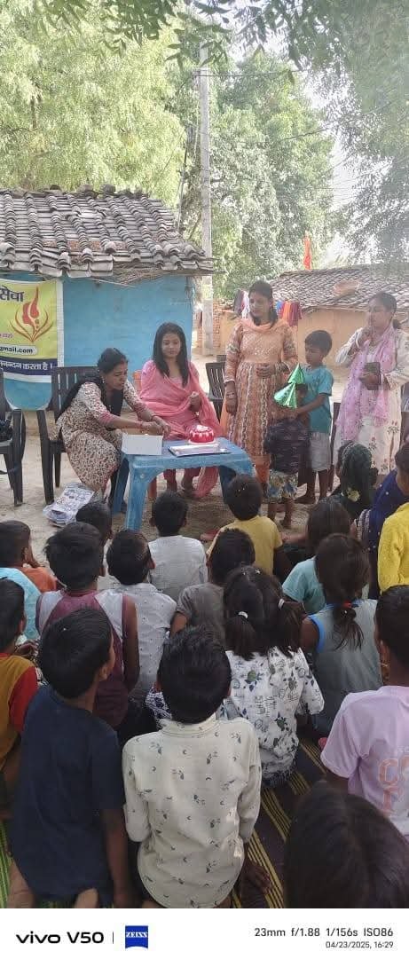 Birthday celebration with underprivileged children