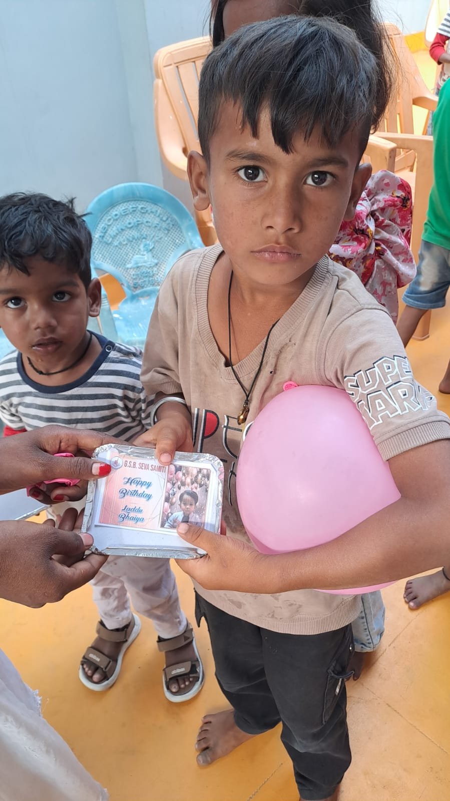 Birthday celebration with underprivileged children
