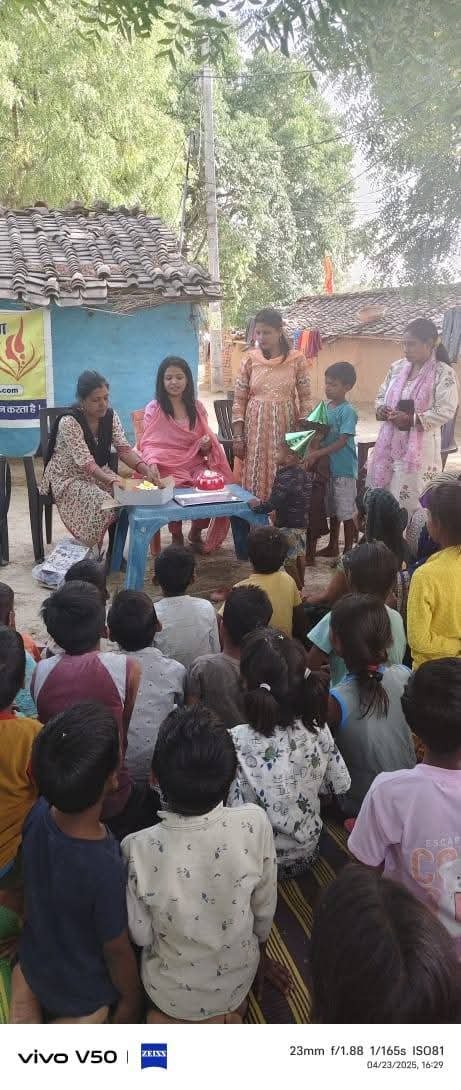 Birthday celebration with underprivileged children