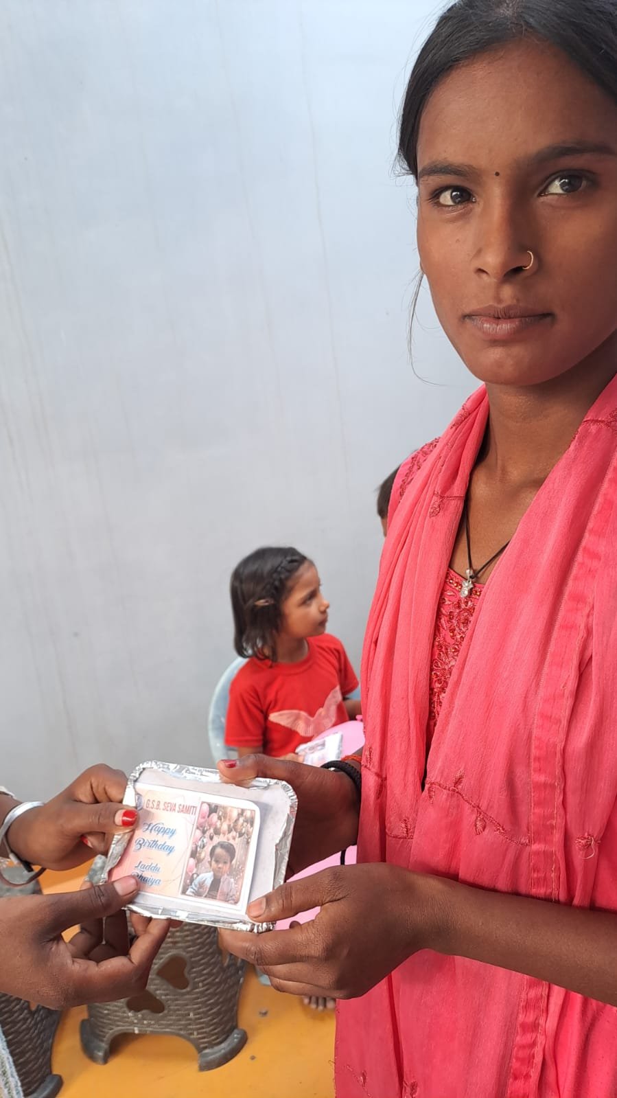 Birthday celebration with underprivileged children