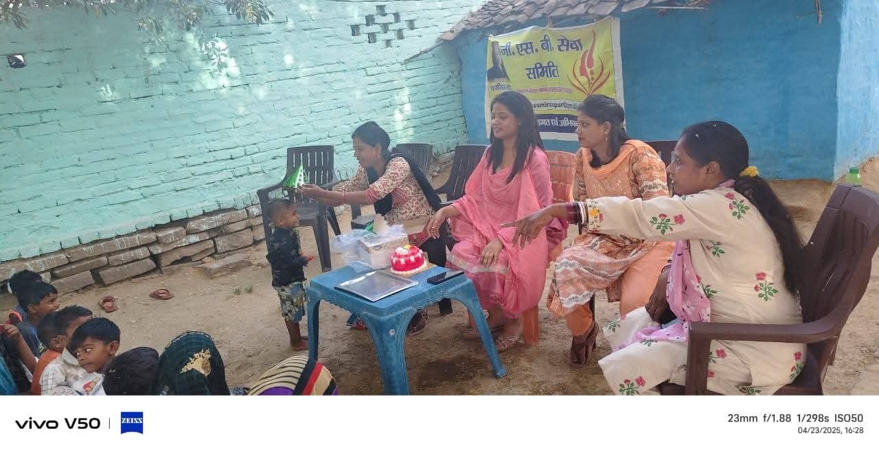 Birthday celebration with underprivileged children