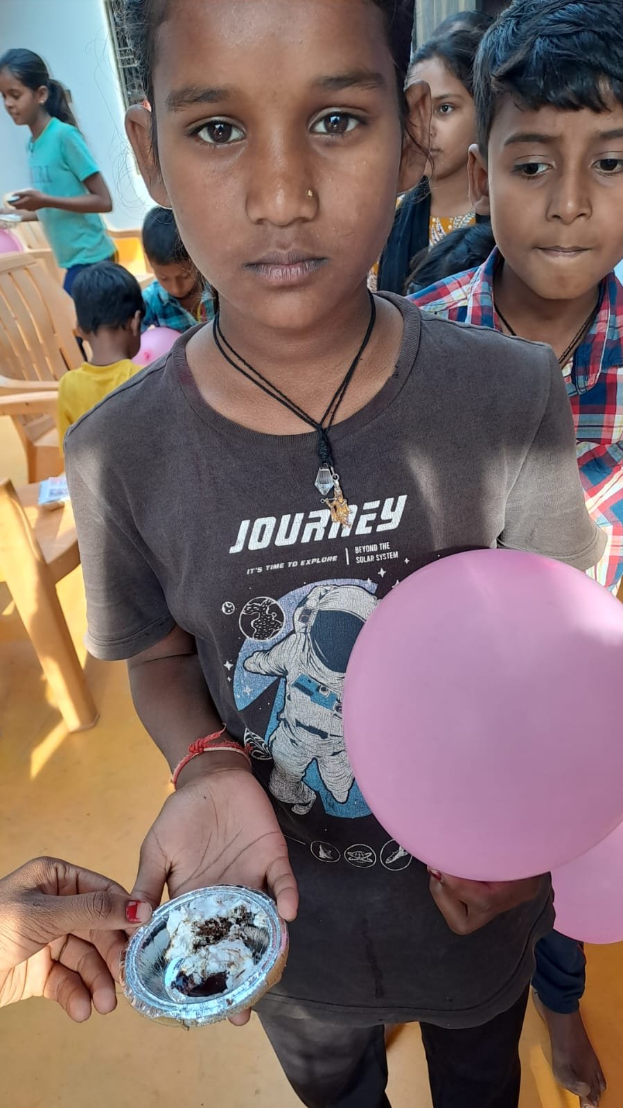 Birthday celebration with underprivileged children