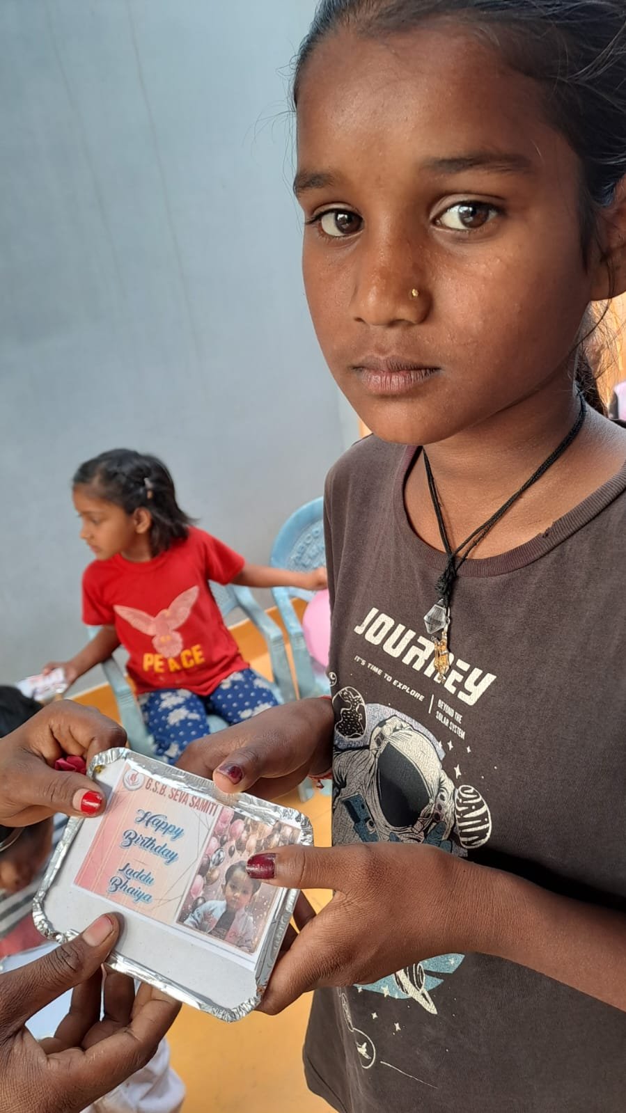 Birthday celebration with underprivileged children
