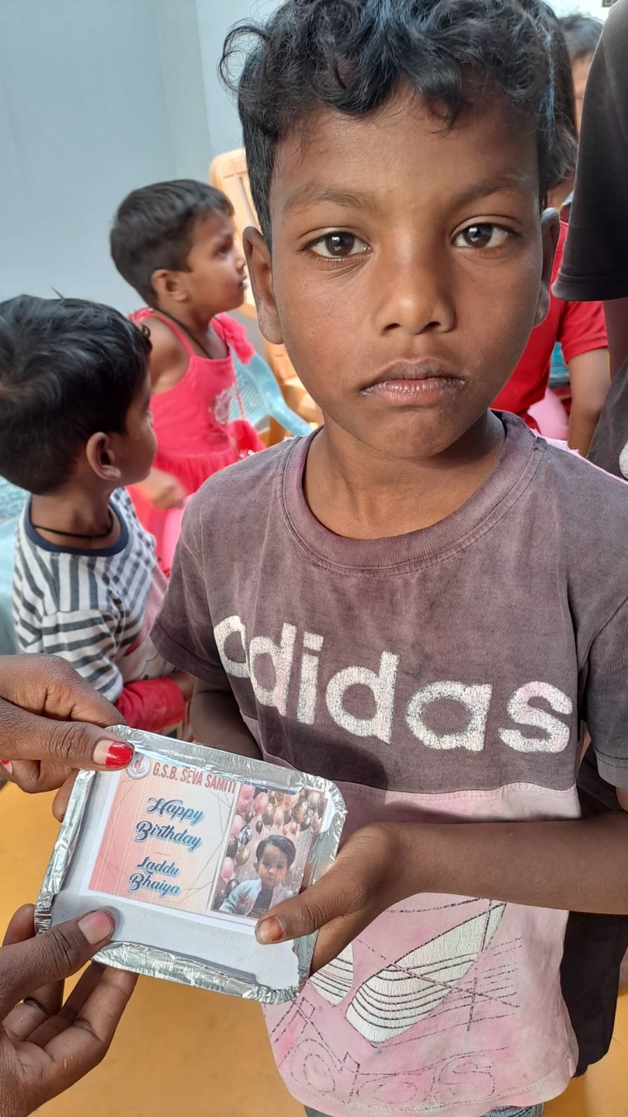 Birthday celebration with underprivileged children