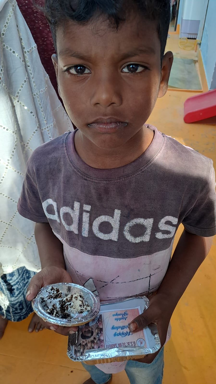 Birthday celebration with underprivileged children
