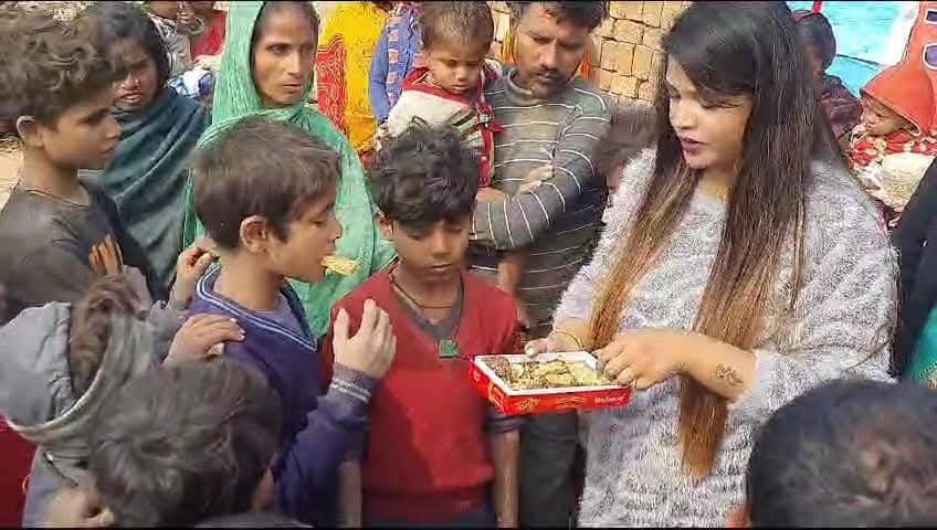 Distribution of new clothes, food and gifts on the occasion of all festivals