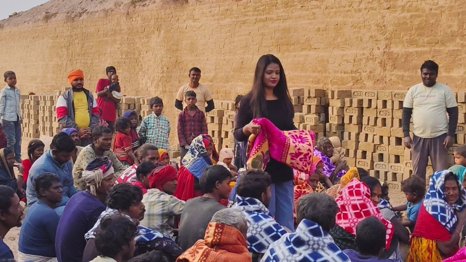 Distribution of blanket to the needy and homeless people