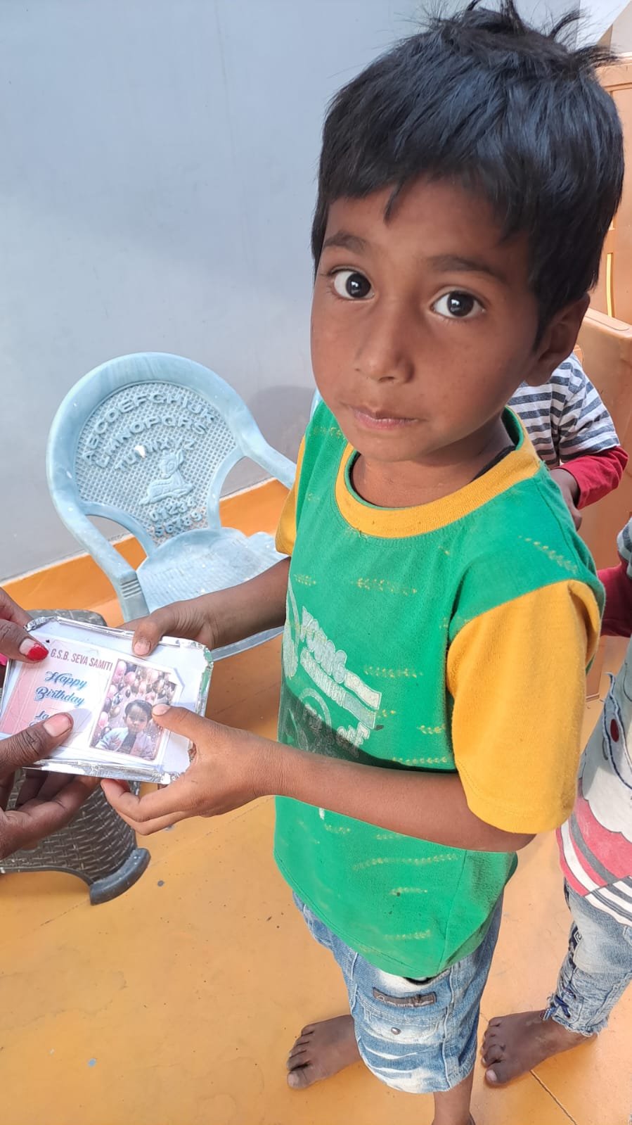 Birthday celebration with underprivileged children