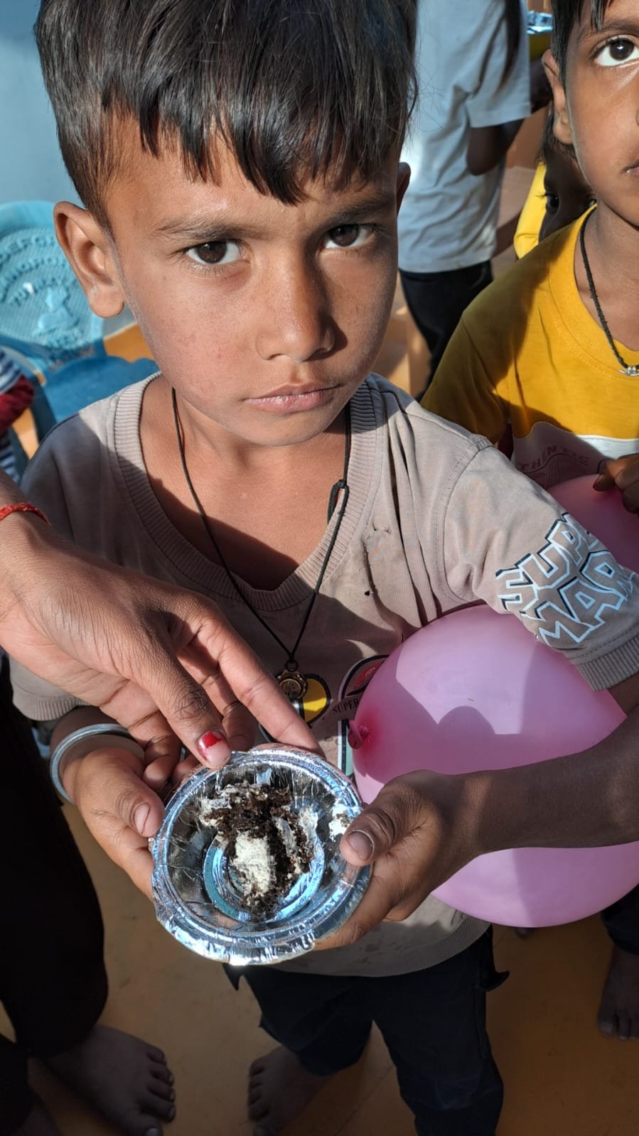 Birthday celebration with underprivileged children