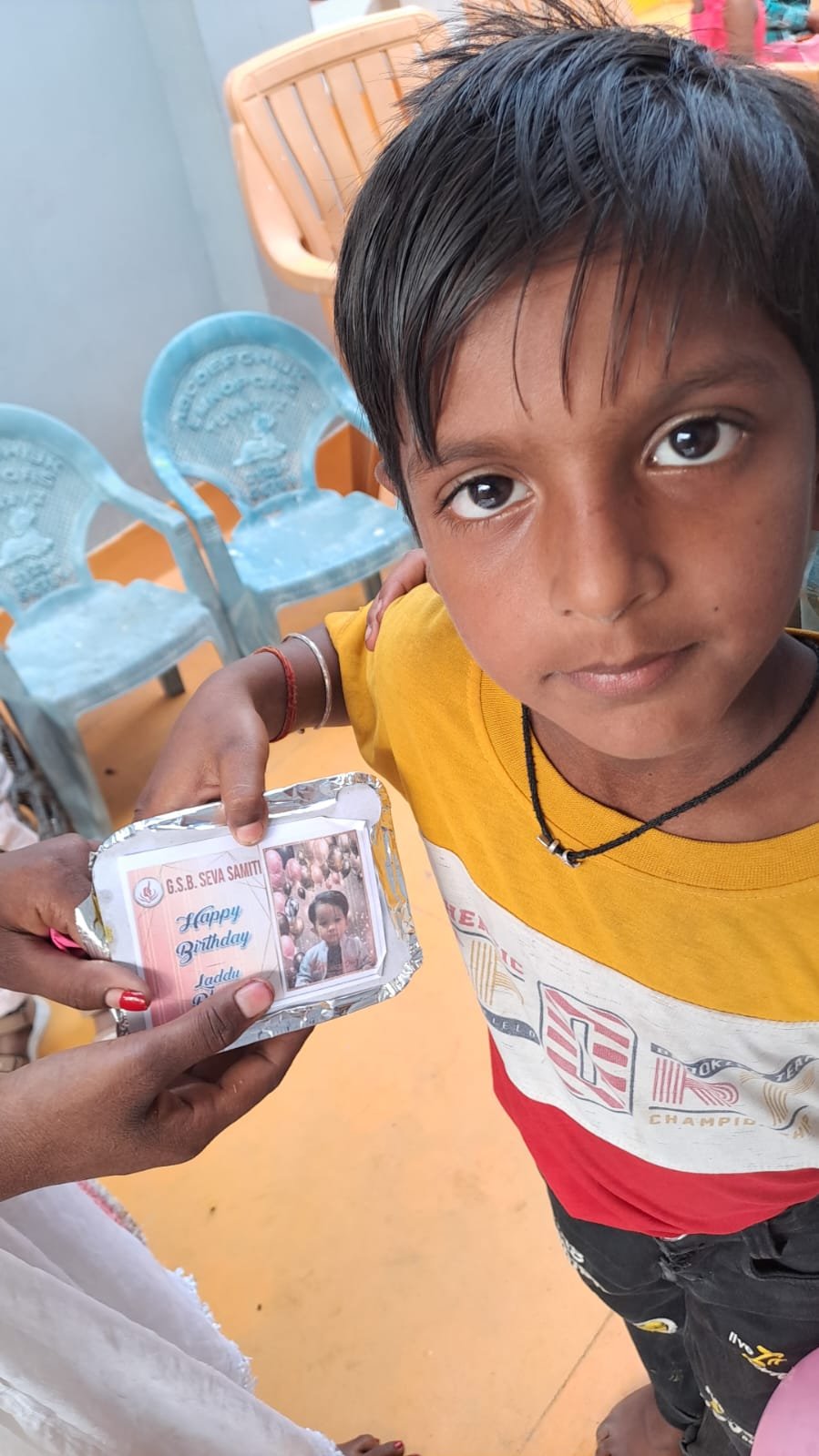 Birthday celebration with underprivileged children