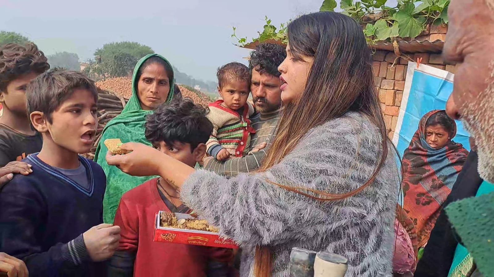 Distribution of new clothes, food and gifts on the occasion of all festivals