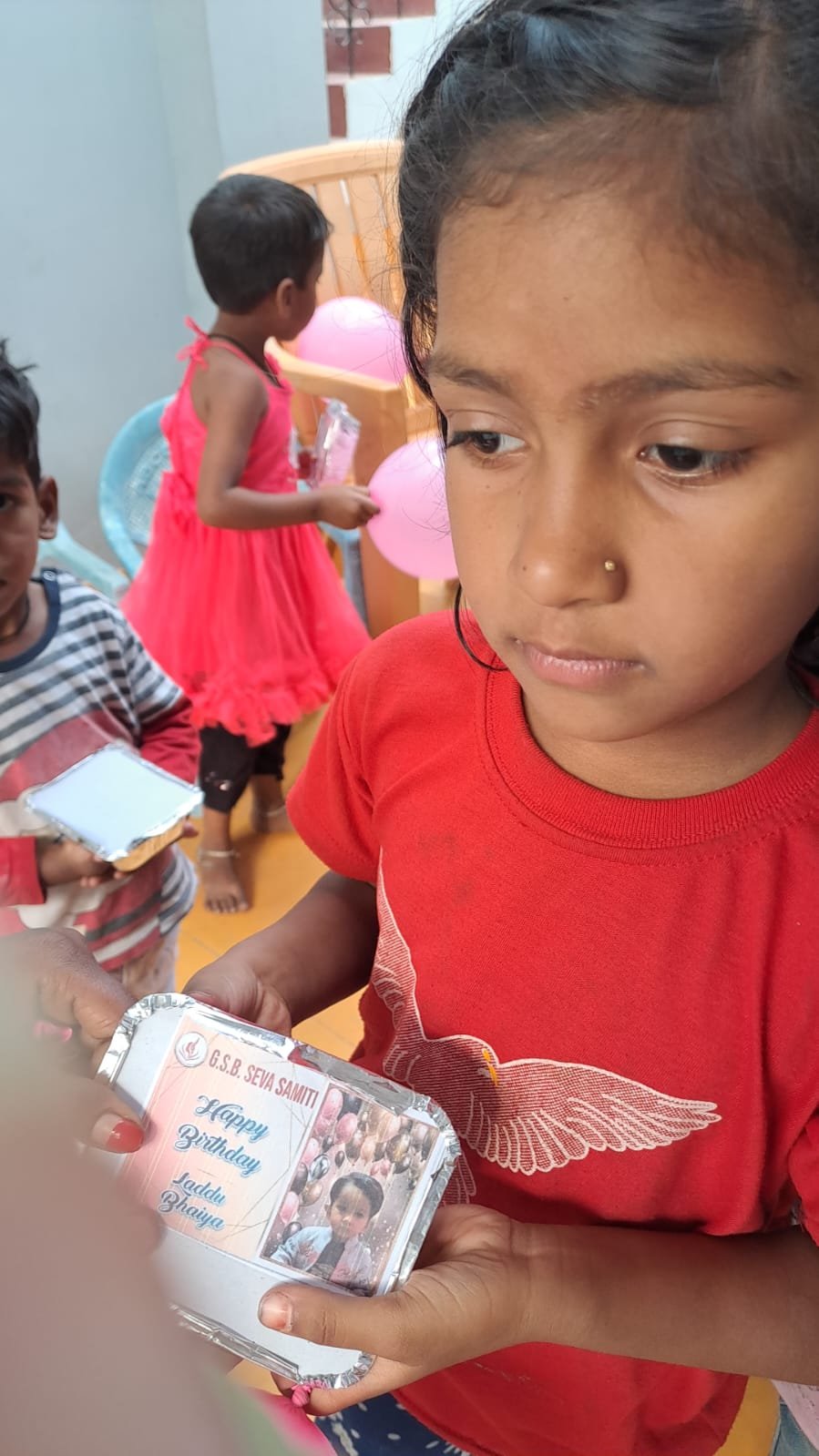 Birthday celebration with underprivileged children