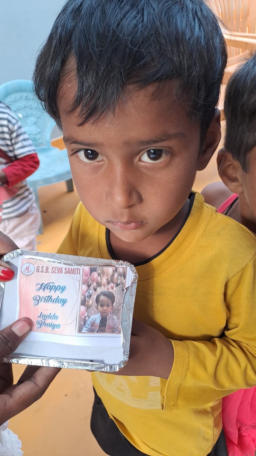 Birthday celebration with underprivileged children