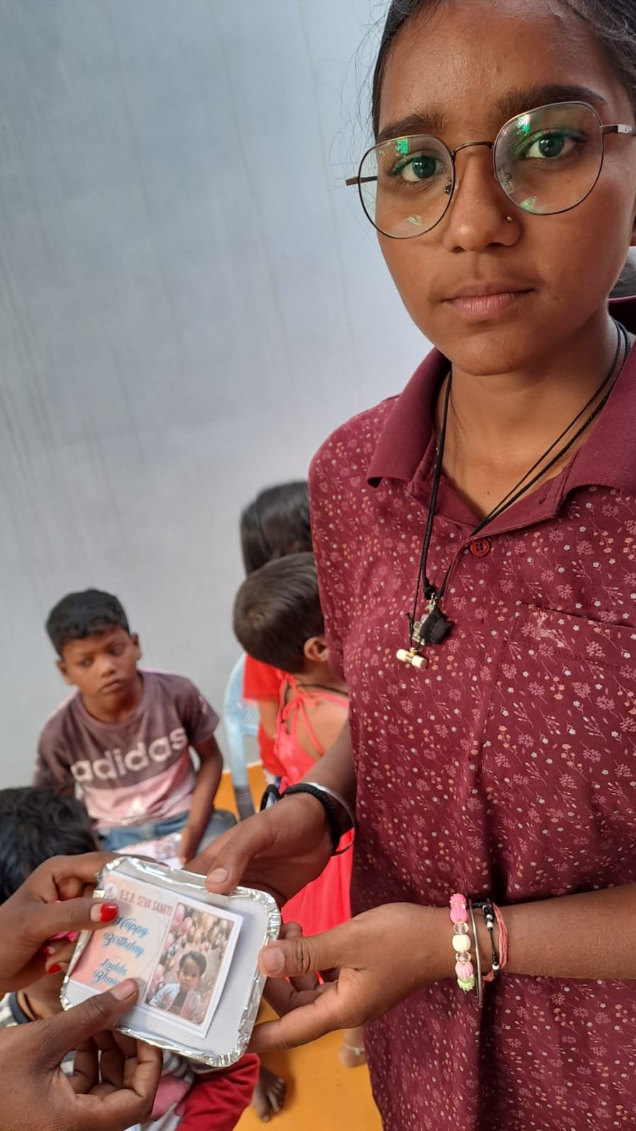 Birthday celebration with underprivileged children