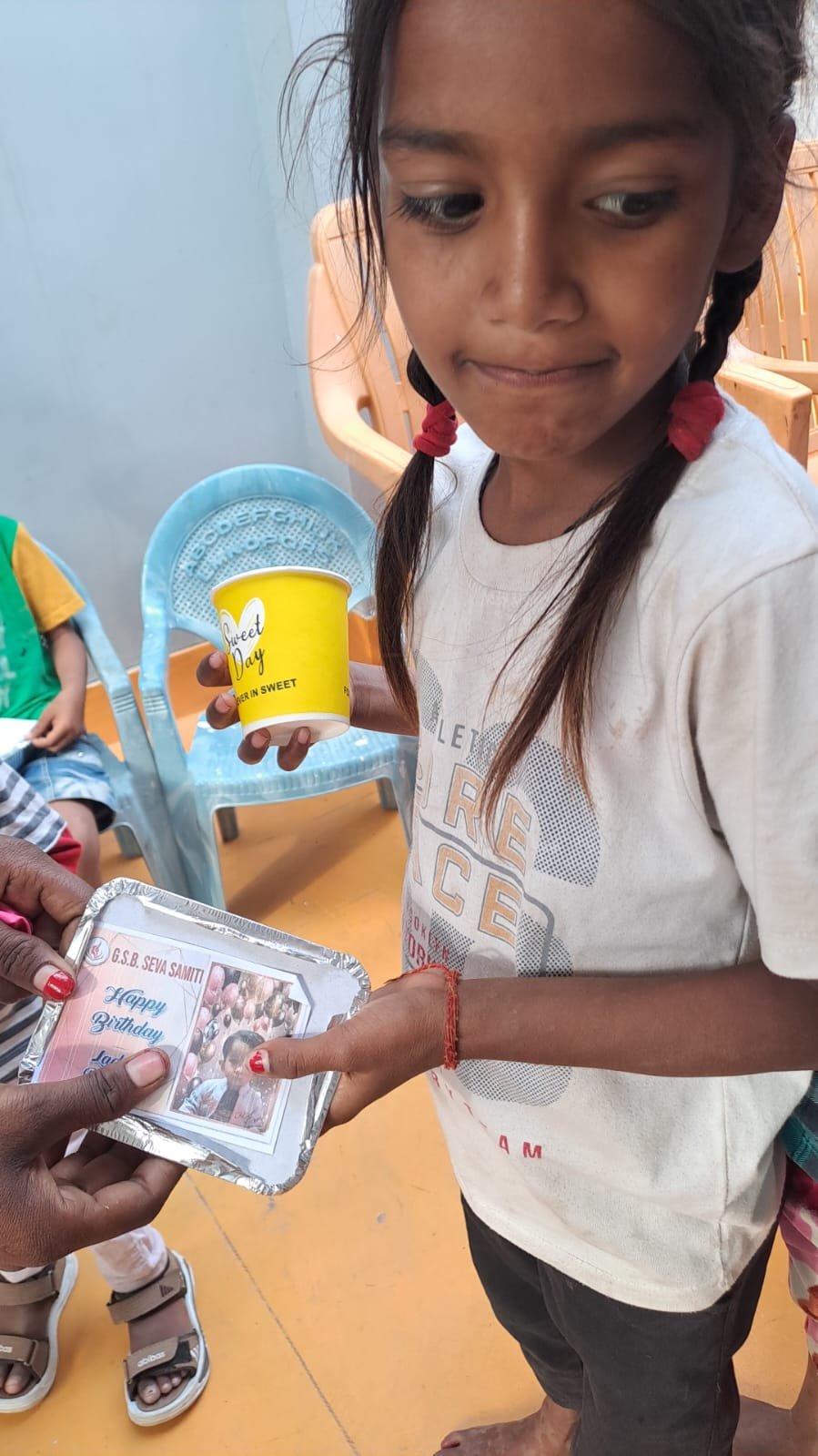 Birthday celebration with underprivileged children