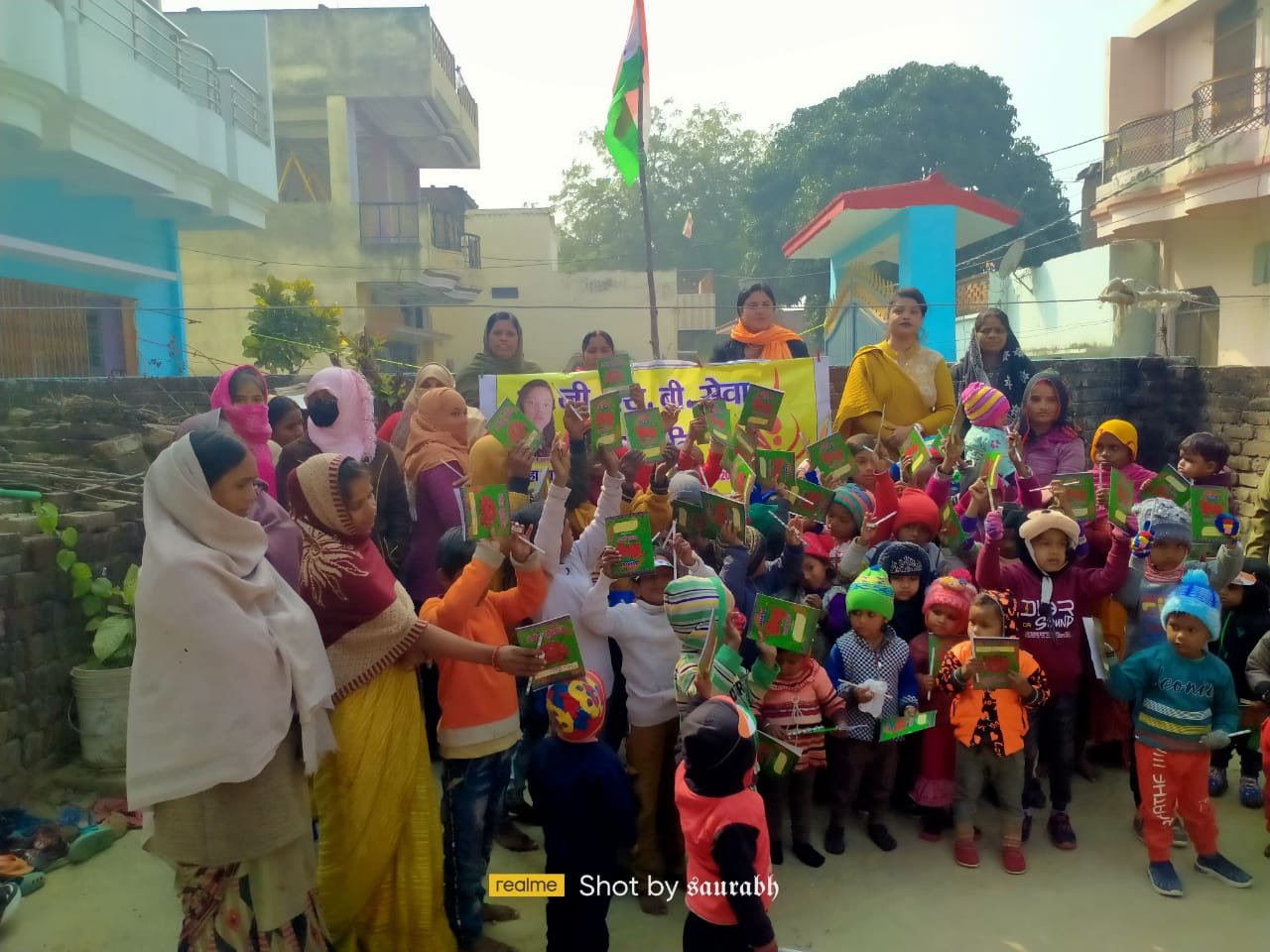 Distribution of new clothes, food and gifts on the occasion of all festivals