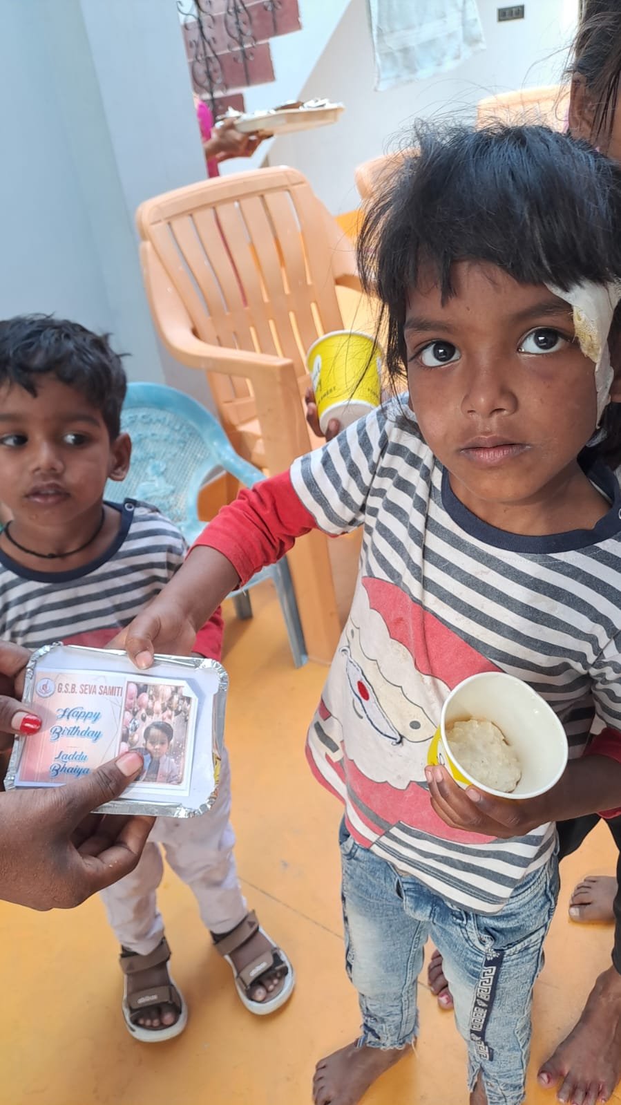 Birthday celebration with underprivileged children