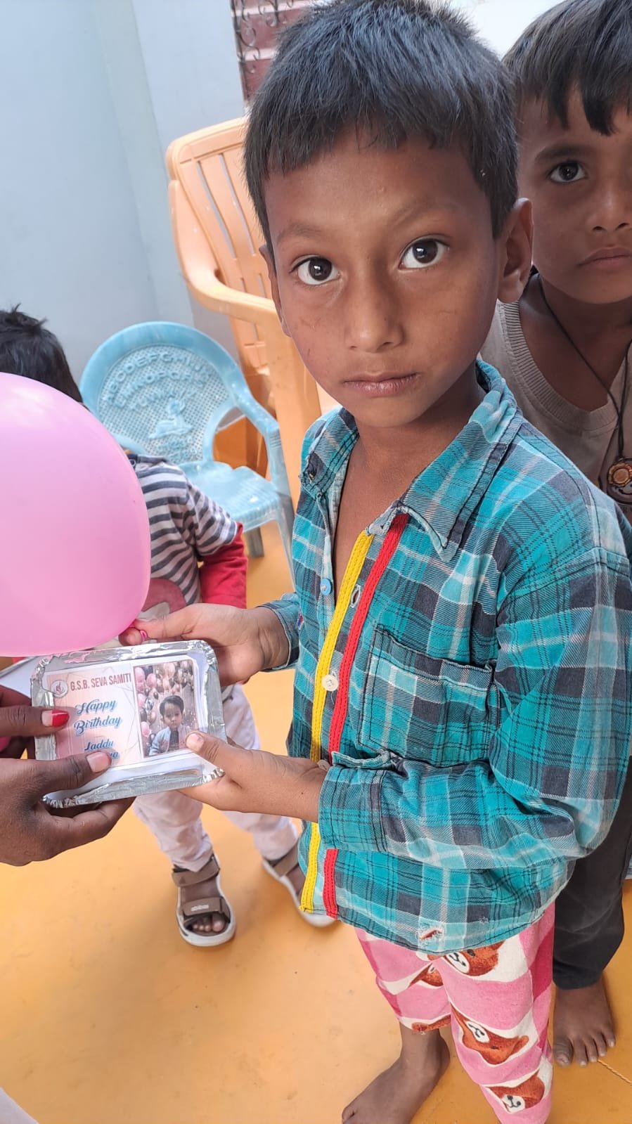 Birthday celebration with underprivileged children