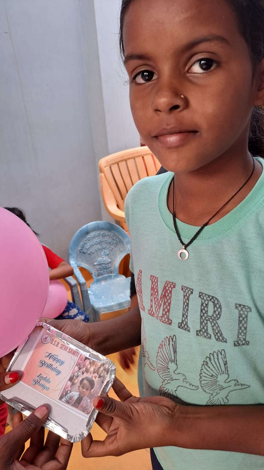 Birthday celebration with underprivileged children