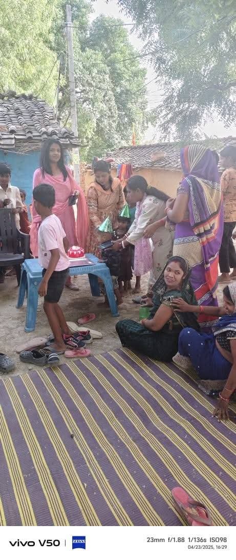 Birthday celebration with underprivileged children