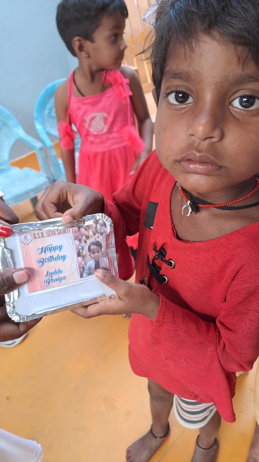 Birthday celebration with underprivileged children