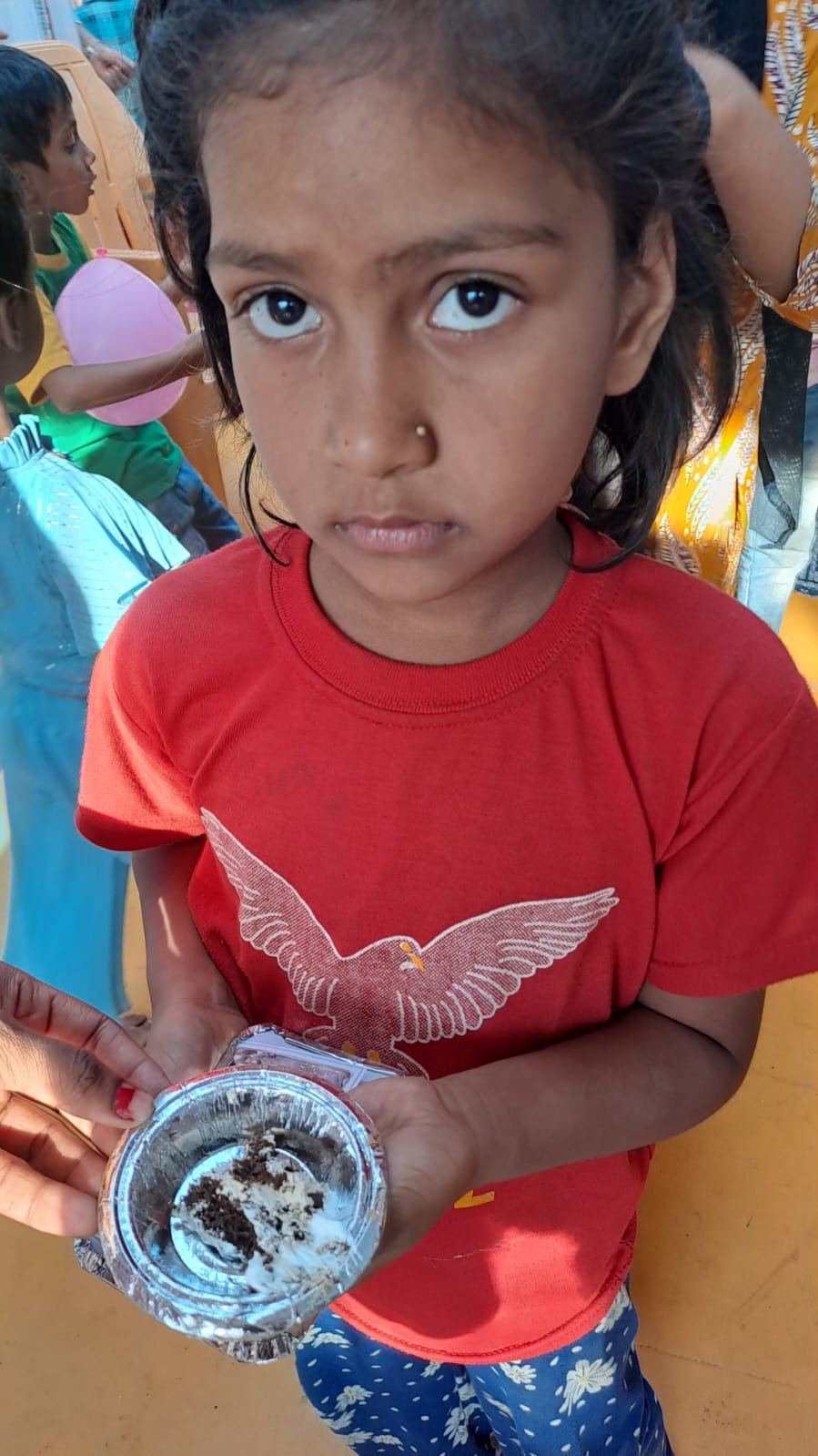 Birthday celebration with underprivileged children