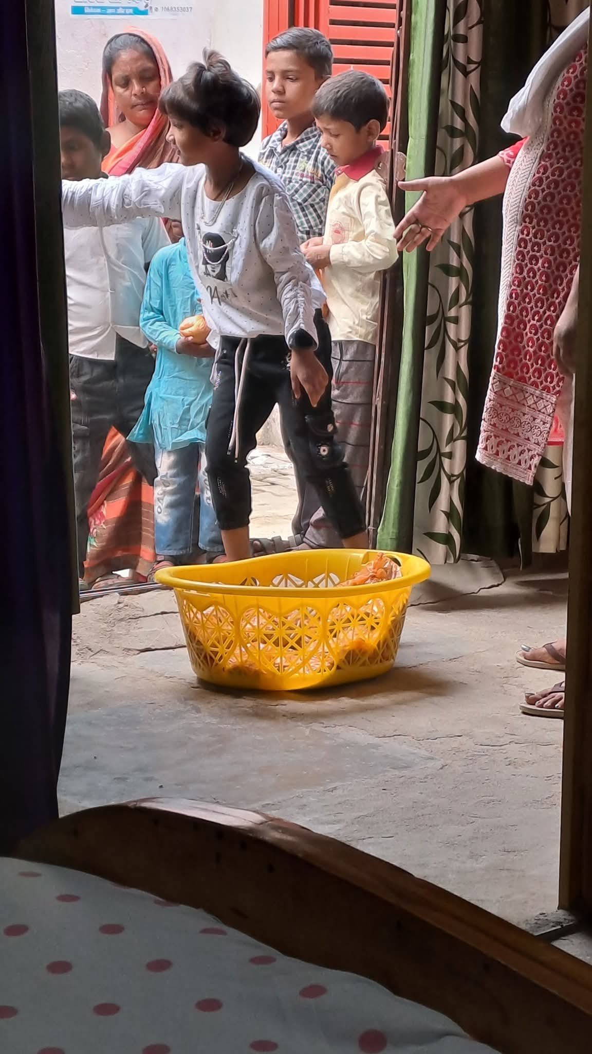 Distribution of new clothes, food and gifts on the occasion of all festivals