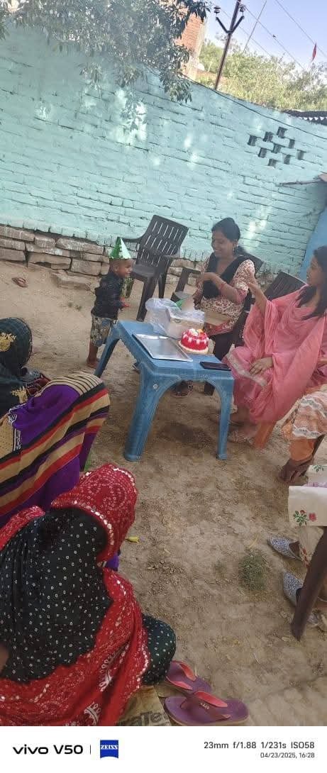 Birthday celebration with underprivileged children