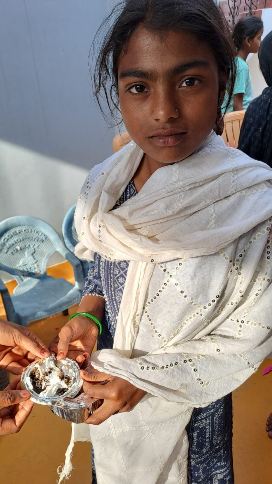 Birthday celebration with underprivileged children