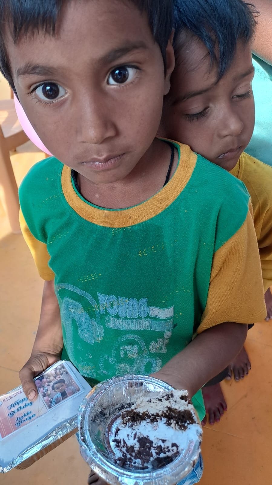 Birthday celebration with underprivileged children