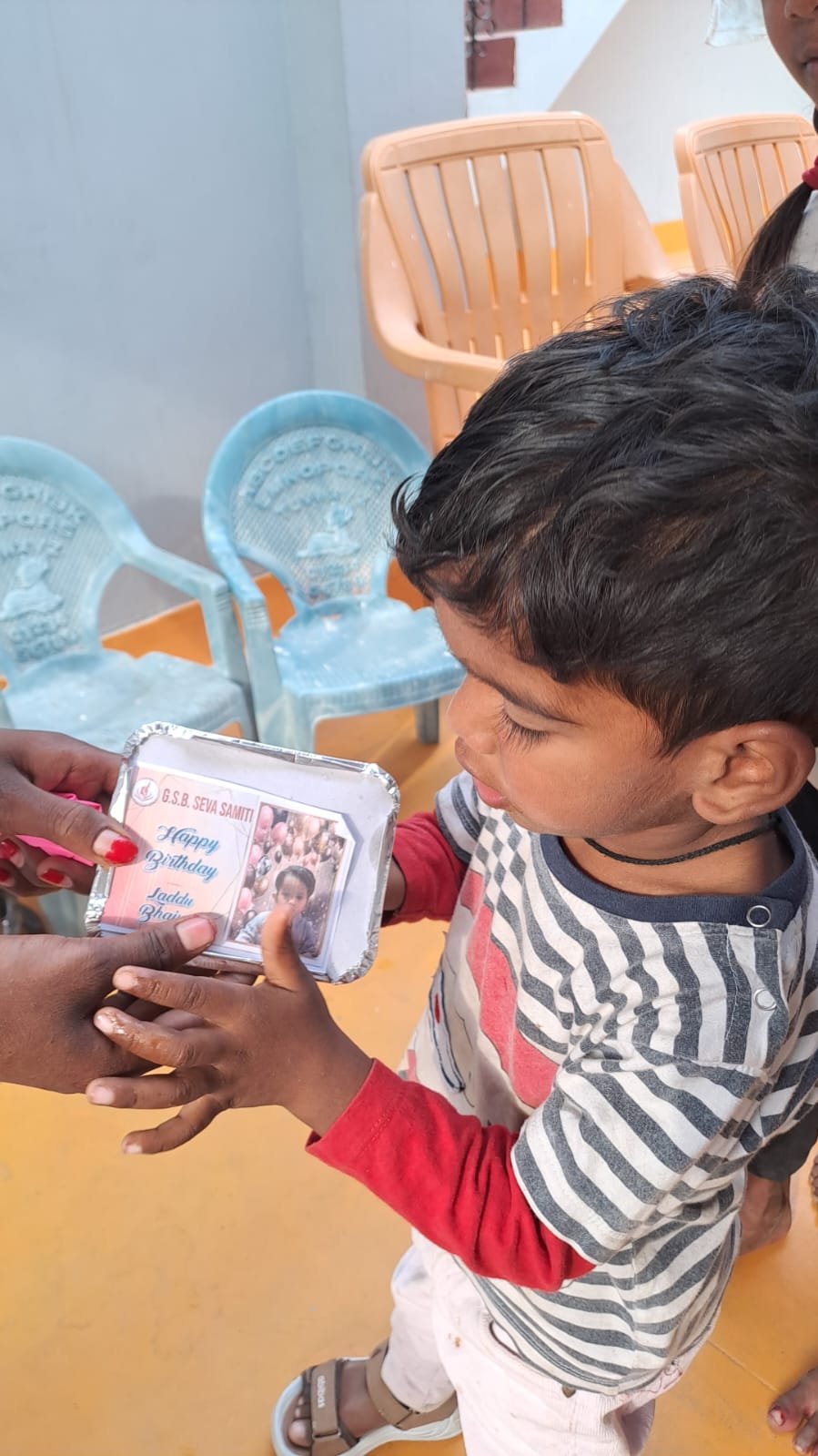 Birthday celebration with underprivileged children