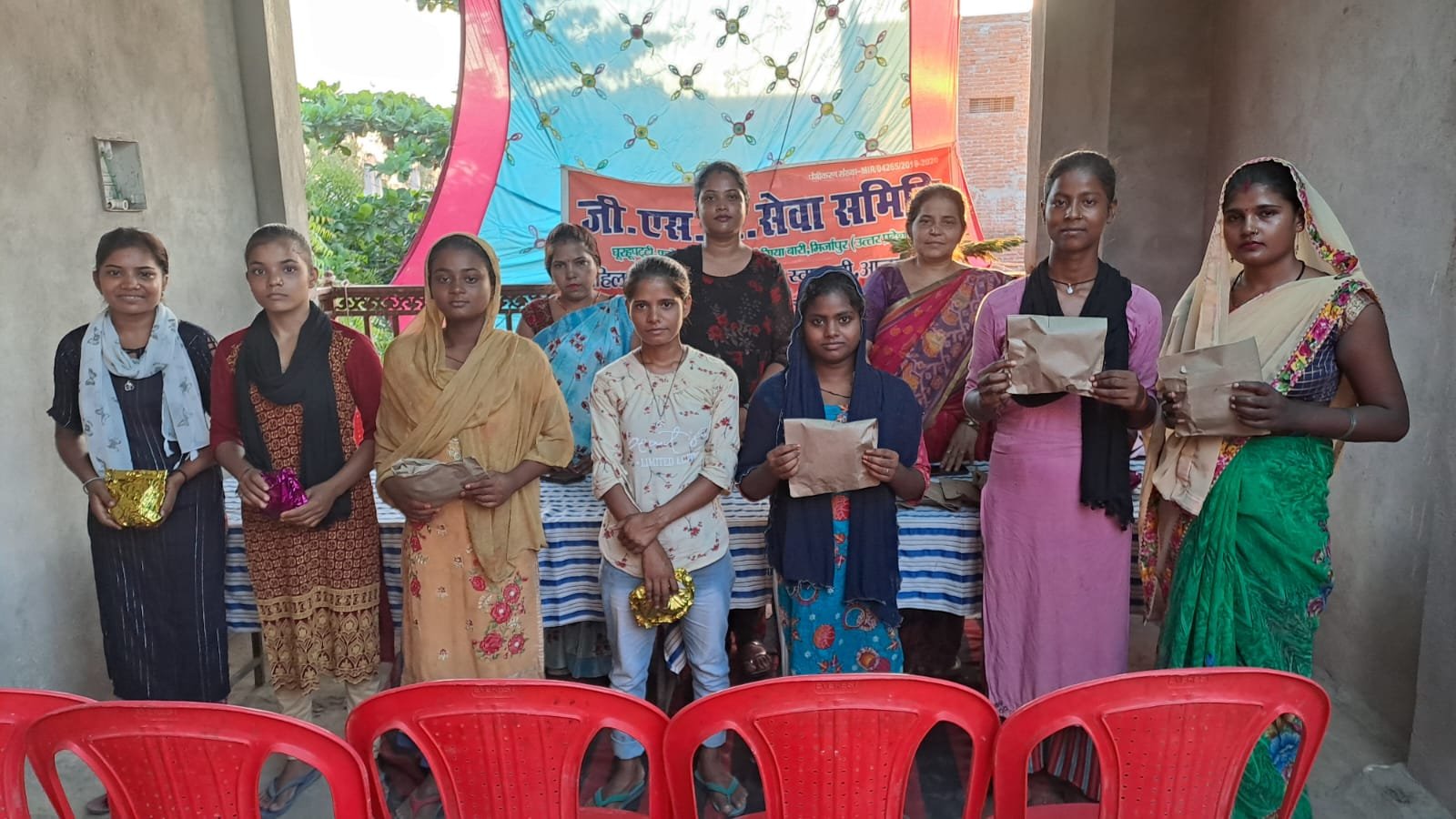 Distribution of new clothes, food and gifts on the occasion of all festivals