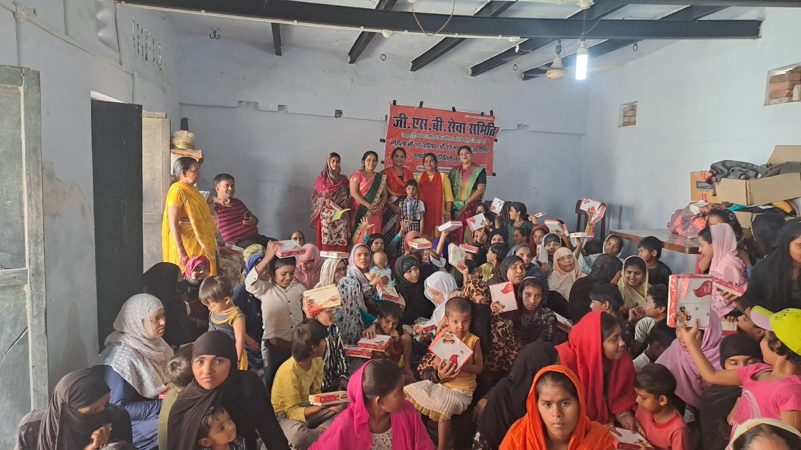 Distribution of new clothes, food and gifts on the occasion of all festivals