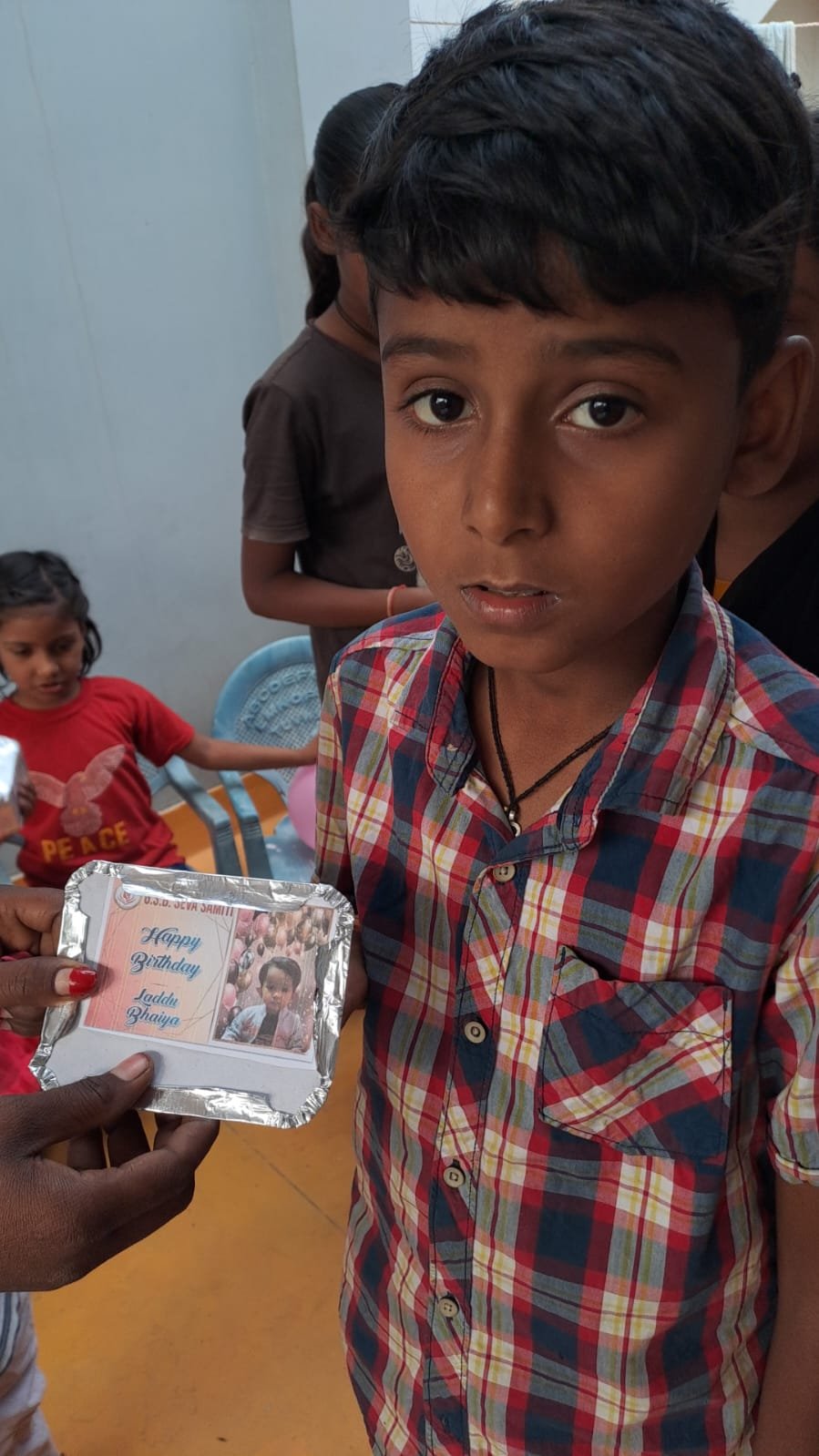 Birthday celebration with underprivileged children