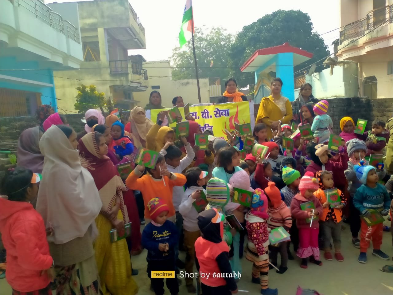 Distribution of new clothes, food and gifts on the occasion of all festivals